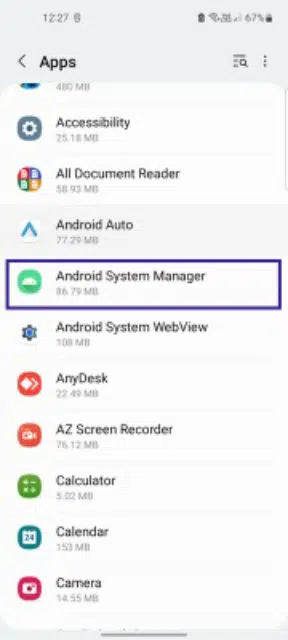 android system manager