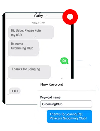 sms with keywords