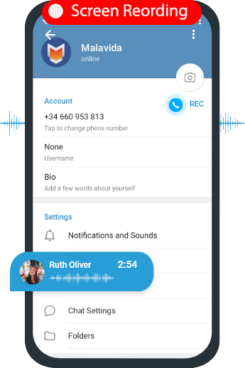 telegram screen recording